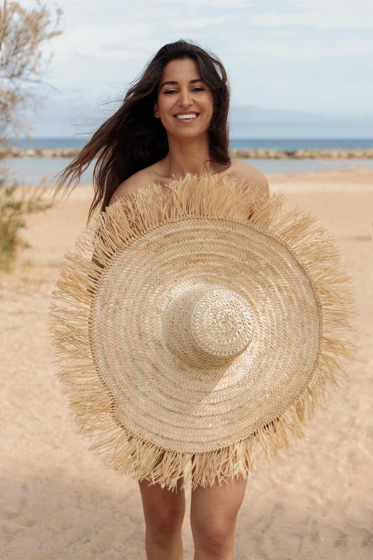 Palm and raffia hat