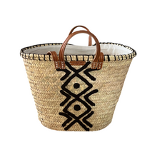 Load image into Gallery viewer, Panier Berbère en palme et cuir
