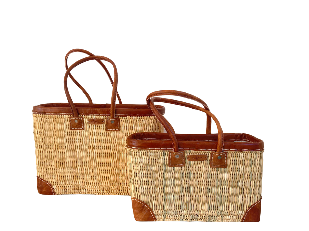 Céline basket with small handle, rush